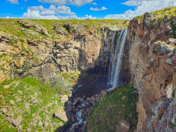 istock Panoramic view of waterfalls in spring, in the Andes mountain range 2158198308