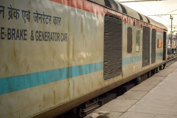 istock Amritsar, India, June 03 2024 - Indian railway train at Amritsar railway station platform during morning time, Colourful train at Amritsar, Punjab railway station 2158201624