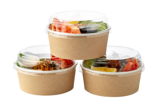istock Tasty take out poke bowls isolated on white background 2158201750