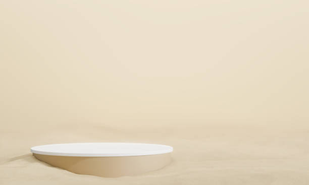 istock podium product sand studio scene cosmetic  abstract realistic scene for product display presentation. production background 3d rendering. 2158202533