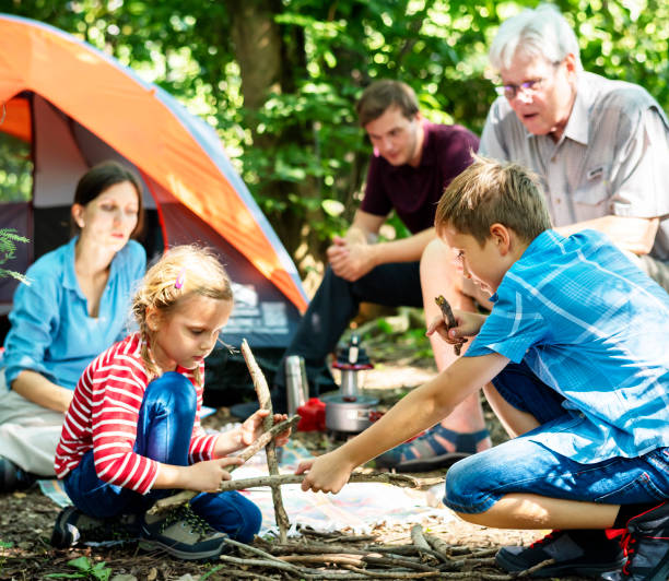 istock Family camping in the forest 2158205093