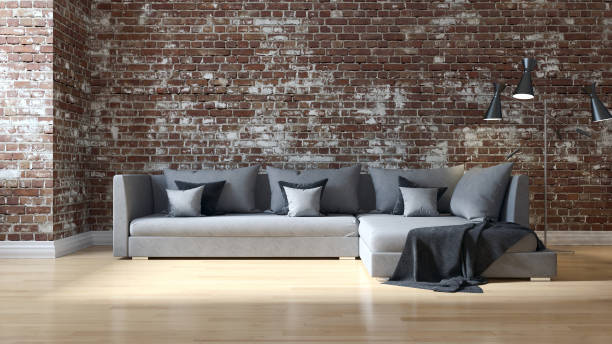 istock Large luxury modern bright interiors Living room mockup illustration 3D rendering image 2158206272