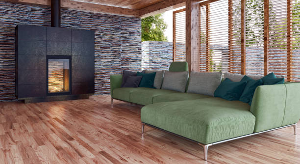 istock Large luxury modern bright interiors Living room mockup illustration 3D rendering image 2158206359