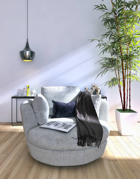 istock Large luxury modern bright interiors Living room mockup illustration 3D rendering image 2158206678