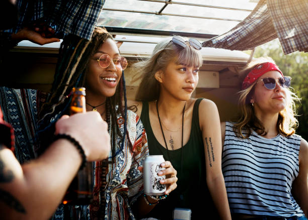 istock Friends Drinking Alcohol Beers Together on Road Trip Journey 2158208329
