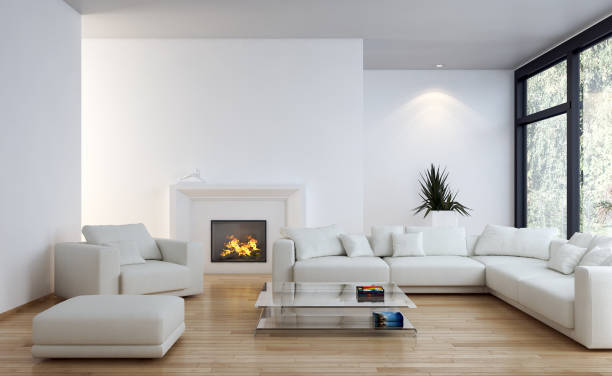 istock Large luxury modern bright interiors Living room mockup illustration 3D rendering image 2158208981