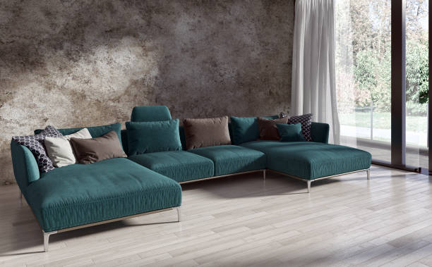 istock Large luxury modern bright interiors Living room mockup illustration 3D rendering image 2158209257