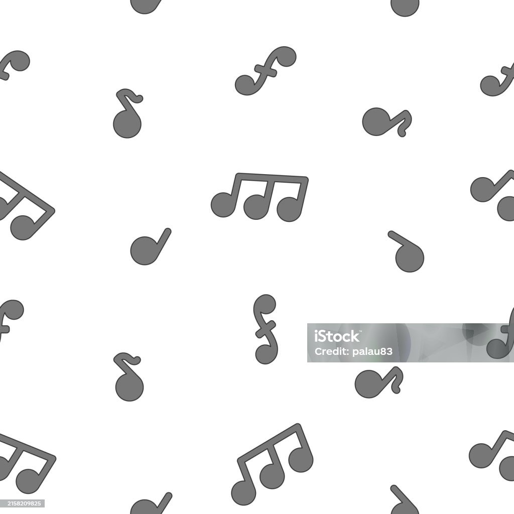 Pictorial Patterns Note Musical Notes Seamless Pattern Hand Drawn Style Vector Drawing Design ...