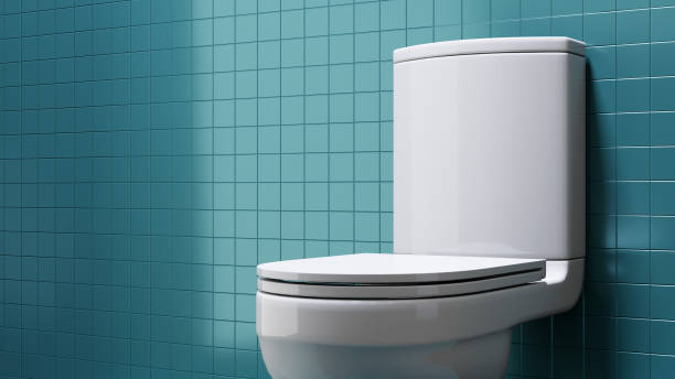 istock Close up Modern green toilet room interior 2158211181