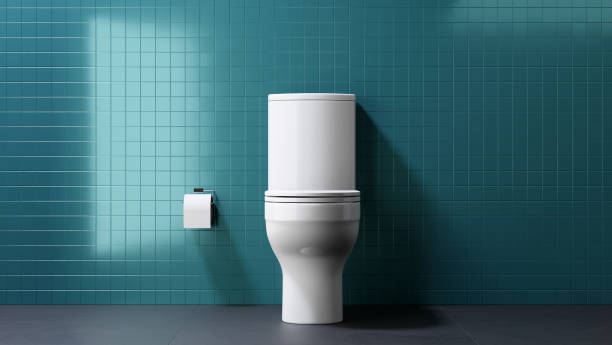 Modern green toilet room interior