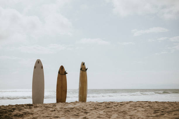 istock Surfboard mockup on the beach 2158213999