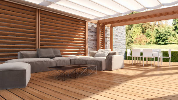 istock Large luxury modern bright interiors Living room mockup illustration 3D rendering image 2158214839
