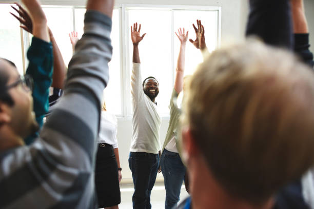 istock Group of diverse people attending startup business course 2158215250