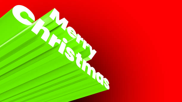 Merry christmas 3d sign. Copy space presentaion template.