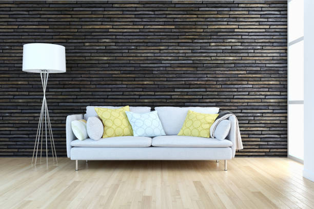 istock Large luxury modern bright interiors Living room mockup illustration 3D rendering image 2158217246