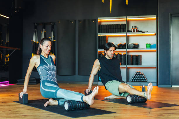 istock Couple doing yoga 2158219546