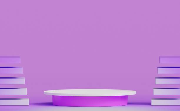 istock Realistic purple and white 3D cylinder 2158219728