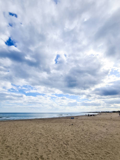 Sea, sky and beach background. Coastline beach background