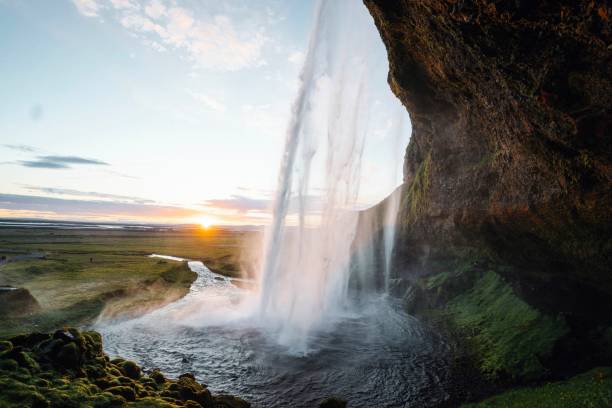 istock Back view of Seljalandsfoss waterfall in Iceland 2158223174