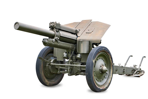 istock Artillery 122 mm howitzer isolated white 2158224159