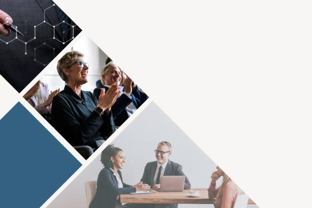 istock Happy business people applauding in a seminar 2158226307