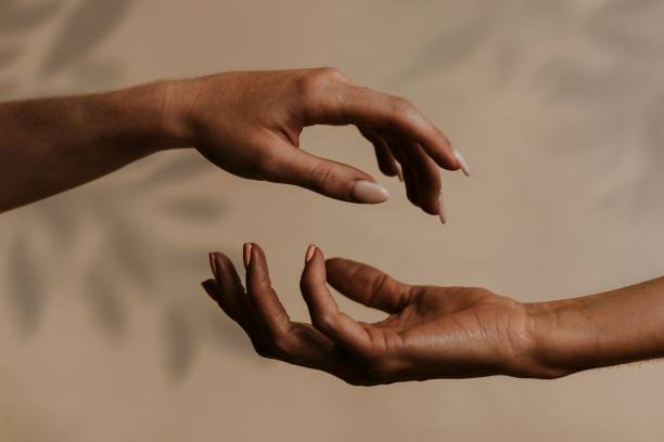 istock Tanned women's hands, beauty aesthetic 2158226314