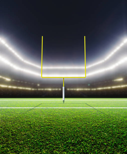 istock Floodlit American Football Stadium Night 2158230133