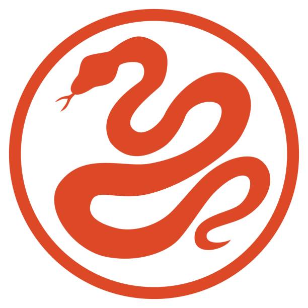 istock Year of the snake stamp isolated on white background 2158233380