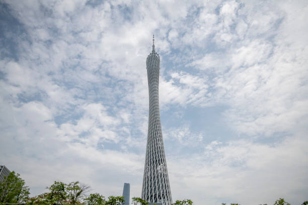 Aerial photography of Guangzhou city skyline, Zhujiang New Town,Guangdong, China, Asia.Pearl River New Town.