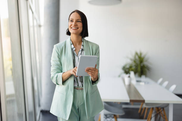 istock Portrait of Modern Businesswoman Using Tablet 2158238866