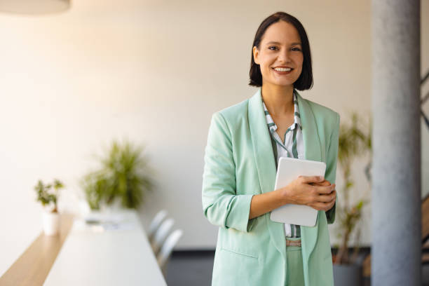 istock Portrait of Modern Businesswoman Using Tablet 2158238932