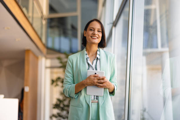 istock Portrait of Modern Businesswoman Using Tablet 2158238933