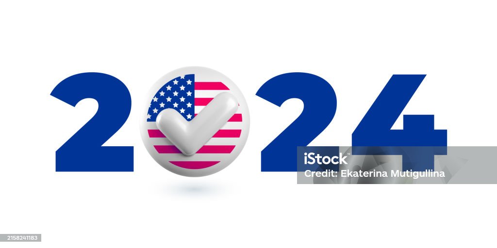 2024 Checkmark Usa Election 2024 Numbers With Checkmark Symbol Realistic Vector 3d ...