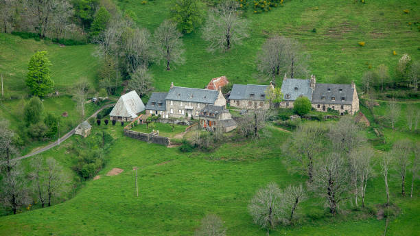Characteristic farm complex in Auvergne, France