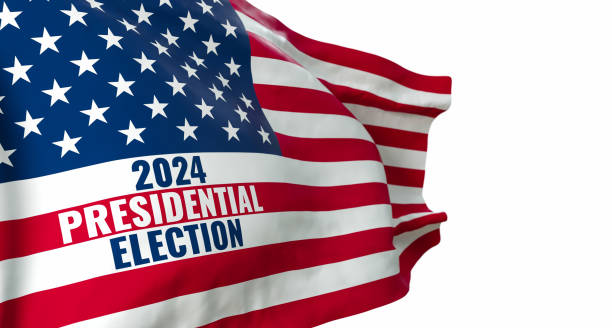 istock text make a choice, vote - written on an American flag 2158245675