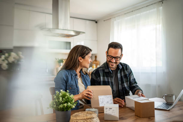 istock unpacking a package that came to them online 2158246062