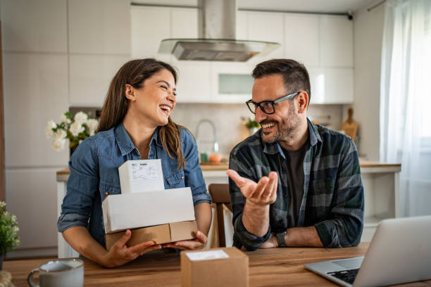 istock unpacking a package that came to them online 2158246078