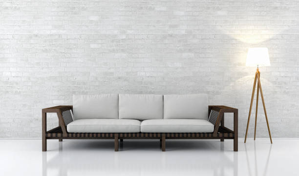 istock Large luxury modern bright interiors Living room mockup illustration 3D rendering image 2158248139