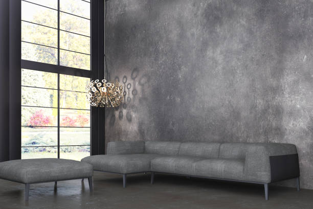 istock Large luxury modern bright interiors Living room mockup illustration 3D rendering image 2158248213