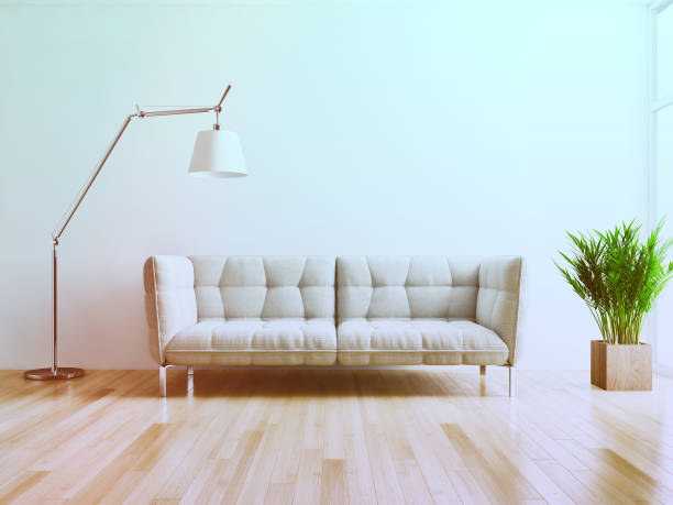 istock Large luxury modern bright interiors Living room mockup illustration 3D rendering image 2158248634