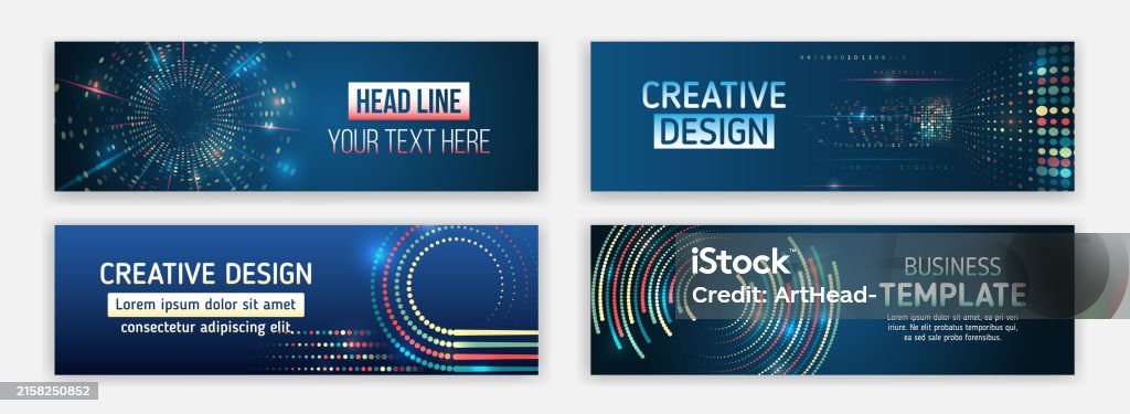 Scifi Vector Sample Concept Hightech Horizontal Banner Template Modern ...
