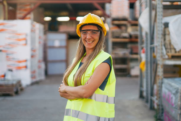 istock portrait of female worker in warehouse 2158250925