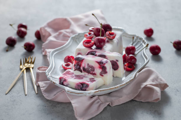 istock Italian desert Semifreddo with cherry. 2158251374