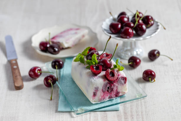 istock Italian desert Semifreddo with cherry. 2158251392