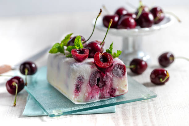 istock Italian desert Semifreddo with cherry. 2158251402