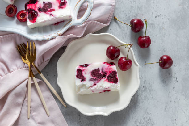 istock Italian desert Semifreddo with cherry. 2158251409