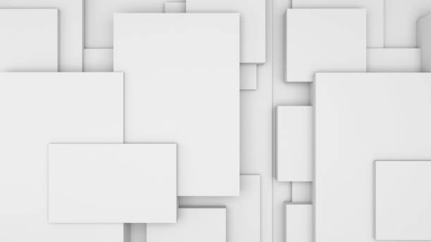 istock abstract geometric shape background white square Used in graphics or background images to add various messages.,3d rendering 2158251457