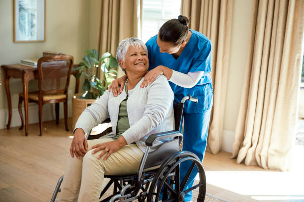 istock A nurse is checking in on her patient 2158254523