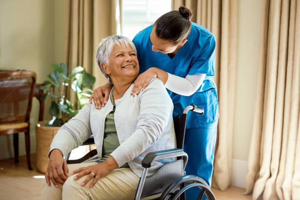 istock A nurse is checking in on her patient 2158254525