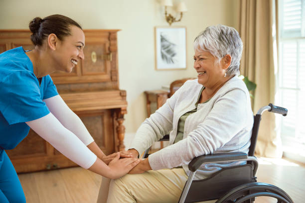 istock A nurse is checking in on her patient 2158254535